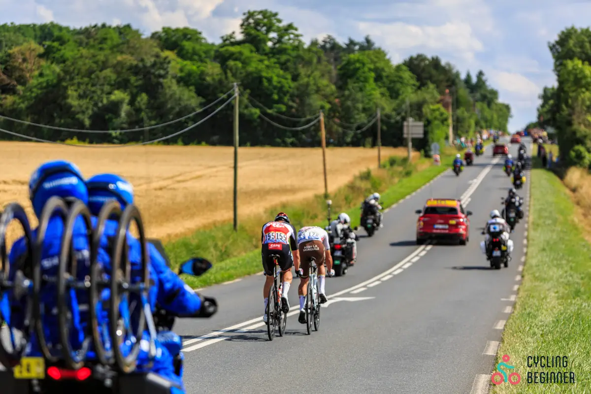 Two cyclists in a breakaway at Tour de France